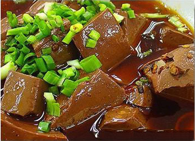 儿童菜谱-猪血豆腐青菜汤